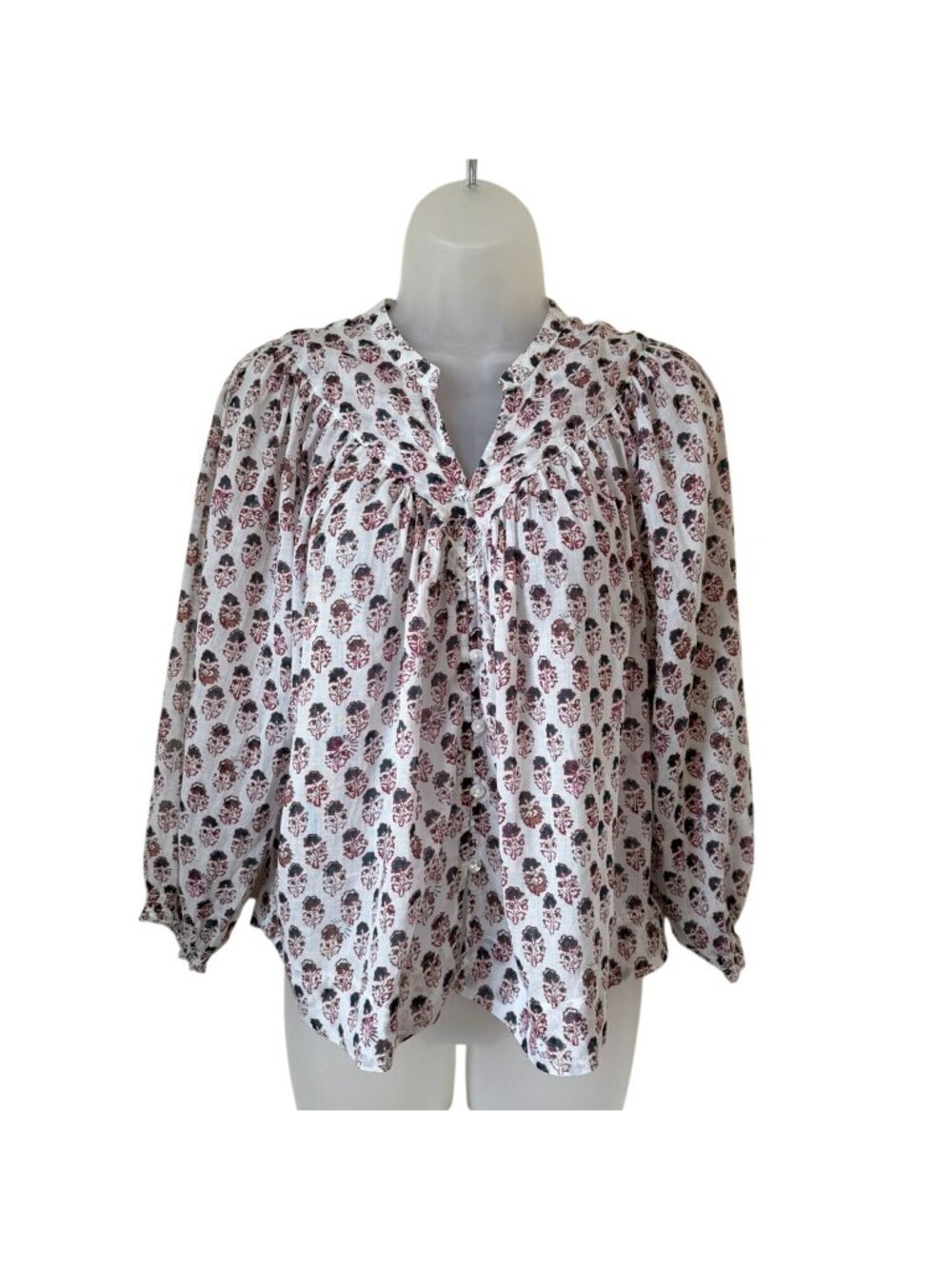 M.A.B.E Indian Floral Block Print - Kiki Print Top Women’s XS